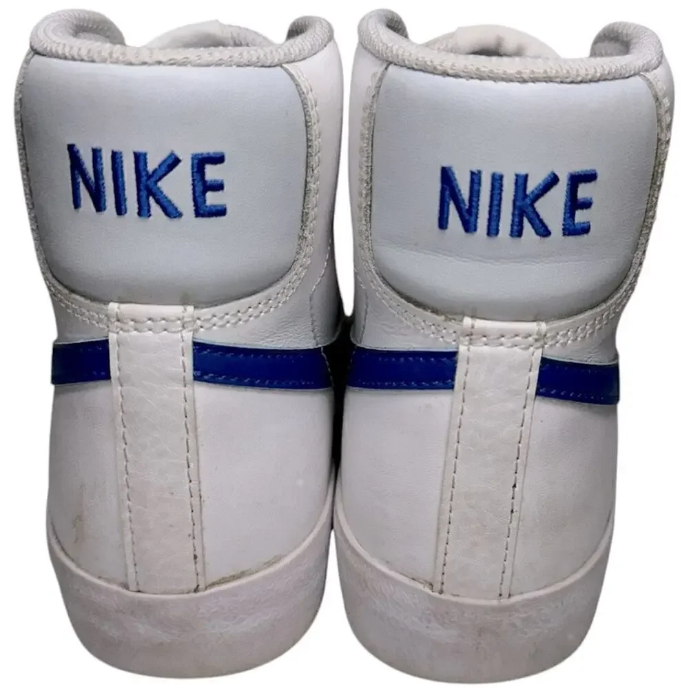 Nike Kids Size 4.5Y White Blue Blazer Mid Sneakers DA4086-113